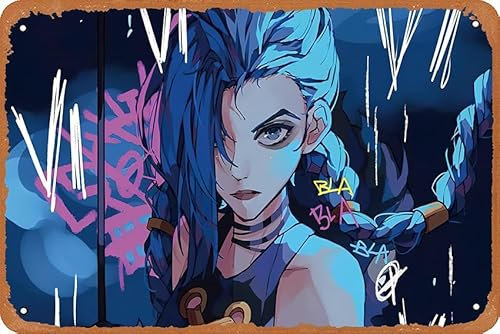 Jinx Arcane Poster Metall Blechschild Retro Vintage 8x12 Zoll Wanddekoration