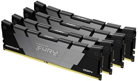 Kingston FURY Renegade 64Go 3600 DDR4 CL16 DIMM (Kit de 4) Mémoire pour PC de Gamer - KF436C16RB12K4/64