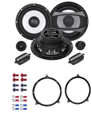 Crunch GTi6.2E Auto Lautsprecher mit Einbauset kompatibel mit Audi A6 (C5/4B) 1997-2004 Türen vorne/hinten 400 Watt 165mm 2 Wege Kompo