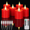 yunsheng Wiederaufladbare Flammenlose LED Teelichter mit Fernbedienung und 4/6H Timer, Wasserdichtes Aufladbare LED Kerzen, 5,1 x 7,6cm flackernde Votivkerzen, 6Stück Rot, Type-C, Heimdekoration