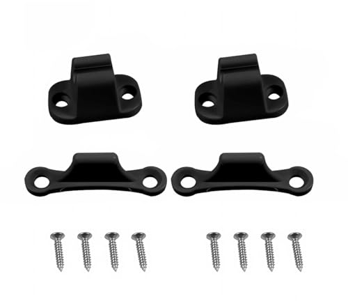 JNNJ 2 Pièces Support De Porte De Caravane, Retenue De Porte Caravane en Plastique, Butoirs Porte en Forme T Bloc Camping, Serrure Retenue avec Vis Et Outils D'installation pour Remorque(Noir)