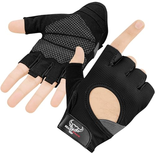 BEAST RAGE Gewichtheberhandschuhe für Männer und Frauen, Gym Handschuhe für Crossfit.Atmungsaktiv,rutschfest Silikon gepolsterte Handfläche Schutz Trainingshandschuhe für Gewichtheben