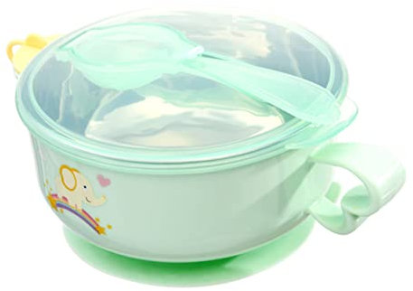 FAVOMOTO 1 Set Baby Food Supplement Tableware Baby Bowl Toddler Feeding Plates Toddler Cutlery Baby Cutlery Baby Dish Food Stainless Steel Scoop with Suction Cup Child Silica Gel Food Bowl