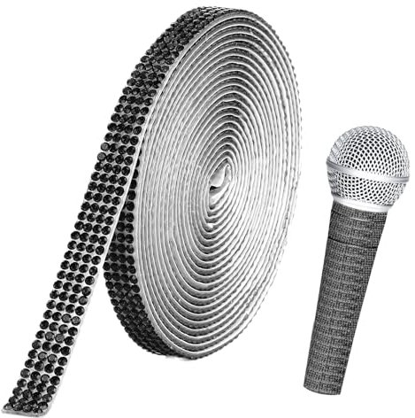 Ruban Strass,Self Adhesive Rhinestone Tape,Ruban Strass Autocollant,Noir,Ruban De Strass Cristal,Rouleau De Cristal,Rouleau Strass Autocollant,Ruban Adhésif En Strass,Bande De Strass,Rhinestones