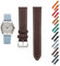 Schnellverschluss-Lederarmband für Rolex-Uhren, Ersatzarmband aus Kalbsleder mit Schnalle für Rolex-Uhren, mehrere Farben (22 mm, Braun-Weiß)