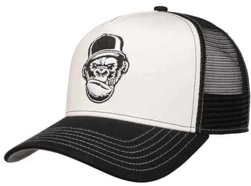 FWS Angry Ape Trucker Cap Basecap Baseballcap Truckercap Meshcap Herren - Snapback, mit Schirm, Schirm Sommer Frühling-Sommer - One Size schwarz-weiß