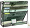 4 Tier Upgrade Mesh Wall File Holder Organizer with Bottom Flat Tray, Medium Mesh Vertical Hanging File Organizer, Office Hanging File Folder Magazine Rack, Nametag Label Hooks Set Included, Black