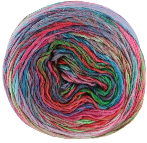 LANA GROSSA Colorissimo | Farbenfrohes Merino-Dochtgarn | Handstrickgarn aus 100% Schurwolle (Merino extrafein) | 100g Wolle zum Stricken & Häkeln | 300m Garn 203 FB 203