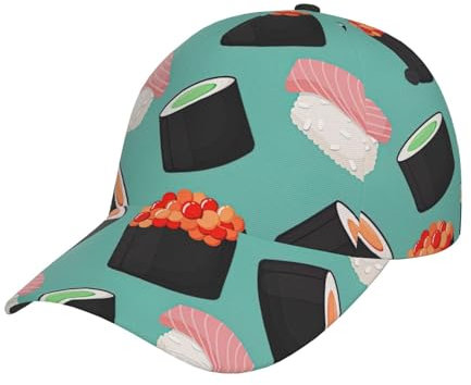 Sushi Dill Pickles Fashion Casual Sonnenhut Damen Baseball Cap Herren Verstellbar Sonnenhut Unisex Baseball Cap, Sushi-Essen-Muster1:, One size