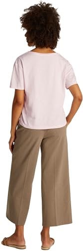 Tommy Hilfiger Camiseta manga corta Mujer con cuello de pico, Rosa (Light Pink), L