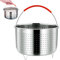 Cesta de Vapor Acero Inoxidable, Vaporera de Acero Inoxidable 304, OD 21,6cm, Cesto Accesorio para Cocción, Forro de Acero Inoxidable para Vaporera con Mango de Silicona, para Cocinas y Comedores, 6L
