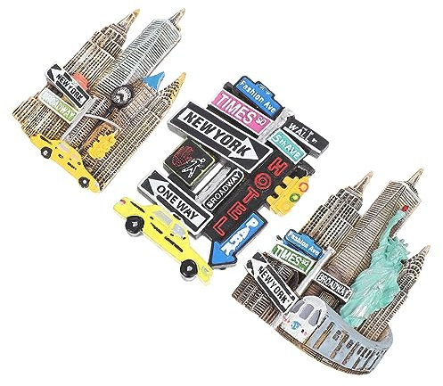 Zerodeko 3 Uds Imán De Resina para Nevera Imán De Nevera De Nueva York Imanes De a para a Decoraciones Magnéticas Imanes De a para Niños Decoración Magnética