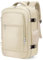 BAHIWOM Bagage Cabine 40x20x25 pour Ryanair, Sac à Dos Voyage 20L sous Siège, Bagage à Main, Ordinateur Portable 14 Pouces avec Sangle de Fixation pour Valise et Poche Antivol - Homme Femme, Beige