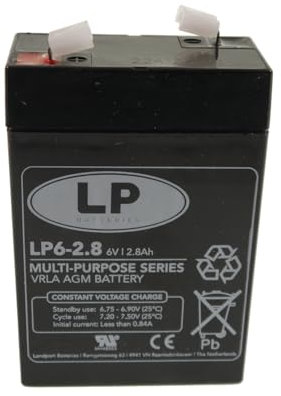 LANDPORT Batterie NSA LP6-2,8 T1 6 Volt 2,8Ah 66x33x97mm Akku VRLA AGM kompatibel für USV Solaranlagen, Hebebühne, Kinderauto, Alarmanlage