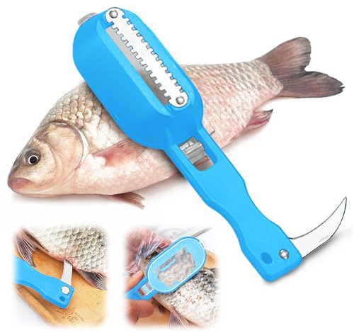 Fischschuppen-Schaber mit Behälter, Fischschuppen-Entferner, Fischschuppenschaber mit Deckelabdeckung, 2-in-1-Fischschuppen-Bürstenentferner, Fischschuppen-Hobelwerkzeug, Fischschuppen-Werkzeug,