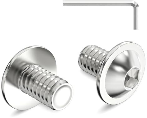 Zuyya 20 viti M8 x 12, viti a testa bombata con esagono incassato e flangia, filettatura completa in acciaio inox A2 V2A, viti in acciaio inox con chiave a brugola
