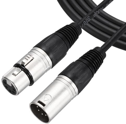 sourcing map 2Pcs 7ft 5 Pin XLR Cable XLR Male to Female Adapter Microphone Cable for Stage Studio Cable