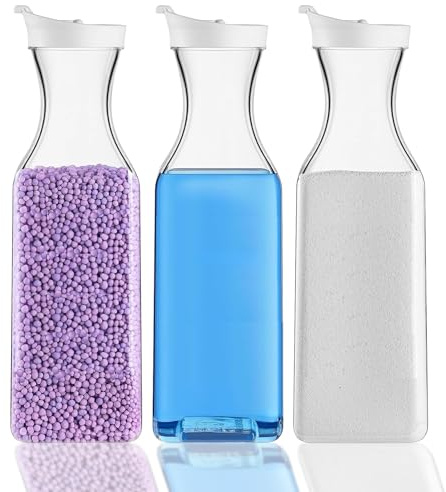 Washing Powder Storage, 3PCS Liquid Laundry Detergent Dispenser, 1.5L Detergent Dispenser, for Detergent,Fabric Softener,Washing Powder