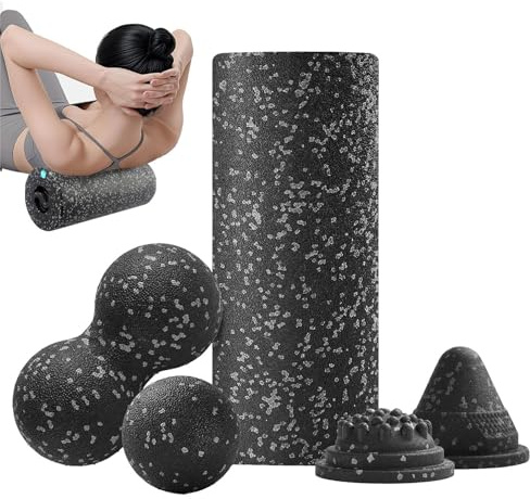 Foam Roller Set, Deep Tissue Massage Wheel, Non-Slip Textured Surfaces | Muscle Recovery Tool for Legs, Back, Travel, Gym, Fitness, Pilates, Yoga, Hotel, Indoor Training, Home Workout Use