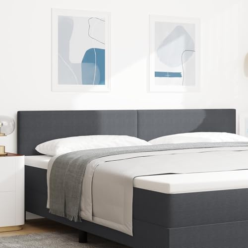 MOBCANT Kopfteil Einfarbig Dunkelgrau 200 cm Cordstoff, Bett rückwand Wandkissen Kopfenden Polsterkopfteil Geeignet für Bettrahmen Boxspringbett Bettgestell Bed