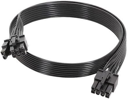 QUEENYARD 8-poliges auf 6+2-poliges PCIE-GPU-Stromkabel, 100 cm, für Netzteile mit verzinntem Kupferdraht, PCIE-Netzteil