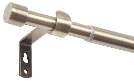 Mardom Vorhangstange Ausziehbar 120-210 cm - Messing | Gardinenstange Ausziehbar, Ausziehbare Gardinenstange: Teleskop-Funktion, Minimalistisches und modernes Design, Langlebiges