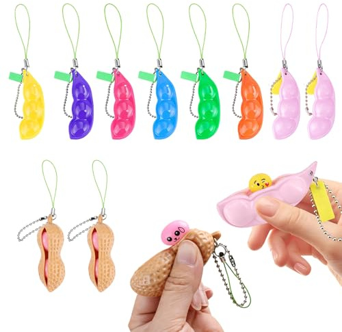 Nify 10 teiliges Anti Stress Set für Erwachsene,Diskretes Druck-Set mit Schlüsselring für Büro, Meeting & Konzentration