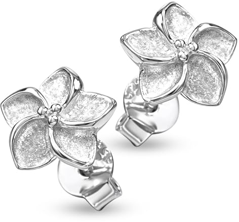 Vinani Ohrstecker Seerose mattiert glänzend Sterling Silber 925 Ohrringe OSR