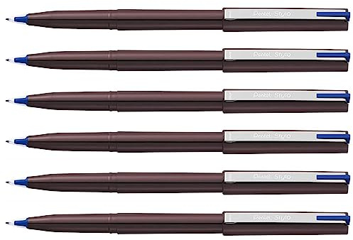 Pentel JM20 Füllfederhalter Einweg mit Anpassung Feder 0,3–0,4 mm Line Blue Ref jm20mb-c [12 Stück]