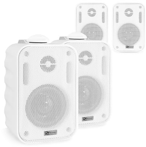 4x White Weatherproof 100V Line Speakers 240W