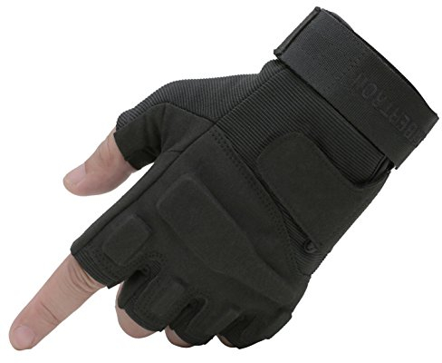 Seibertron® Damen Herren S.O.L.A.G Handschuhe taktisch 1/2 Finger Militär Kampf Armee Fingerless halbe Finger für Airsoft Militär Paintball Schießen Und Other Outdoor Activities Handschuhe M