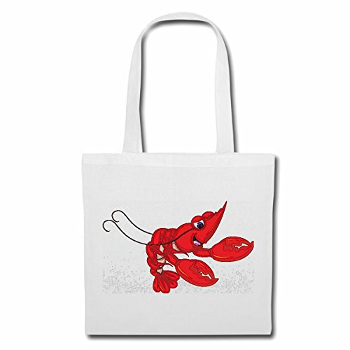 Reifen-Markt Tasche Umhängetasche KLEINER ROTER KREBS MIT SCHEREN KREBSTIER KREBS NORDSEEGARNELE RIESENGARNELE Einkaufstasche Schulbeutel Turnbeutel in Weiß