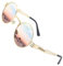CGID Retro Sonnenbrille im Steampunk Stil runde Metallrahmen Polarisiert Brille Damen Gold Rahmen Rosa Pinke Gläser Verspiegelt, CAT3, CE, E73