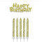 PME Candles with Happy Birthday Plaque, Gold, 1.5 x 9.1 x 17.6 cm