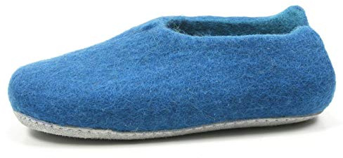 Rohde 7980 Nepal Damen Hausschuhe Pantoffeln Slipper Filz, Größe:40 EU, Farbe:Blau