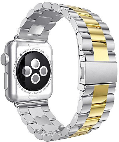 AISPORTS Compatible for Apple Watch Strap 49mm 46mm 45mm 44mm 42mm, Adjustable Stainless Steel Metal Bracelet Wristband Replacement Strap for Apple Watch Ultra 2/Ultra/Series 10/9/8/7/6/5/4/3/2/1/SE