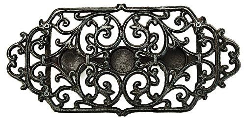 Sungmor Heavy Duty Cast Iron Tealight Dish Food Warmer - Wax Warmer Teapot Heater - Warming Heating Tray Candle Stand - Floral Shape with 3 Candle Holders