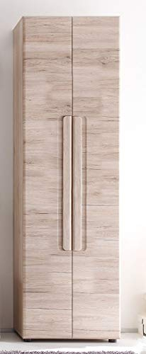 Newfurn Garderobenschrank Mehrzweckschrank Natur Garderobe Schuhschrank Flurschrank Schrank II 60x188x 38 cm (BxHxT) II [Arnit.Ten] in Eiche San Remo Hell/Eiche San Remo Hell Flur Diele