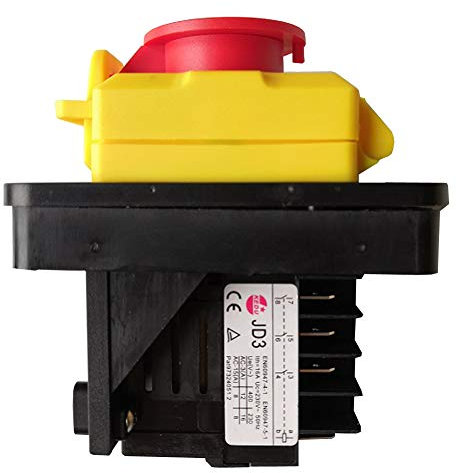 KEDU KJD11 Interruttori Elettromagnetici Impermeabili 8 Pin Relè JD3 Interruttore a Pulsante ON-OFF con Funzione di Protezione da Guasti di Alimentazione e Sottotensione per Macchine Utensili 230V 16A
