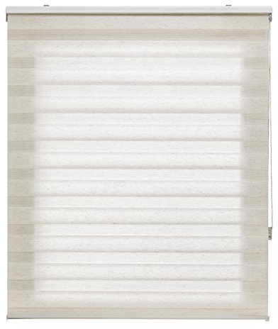 Blindecor Rollo nach Maß für Nacht und Tag, Leinen, 65 x 250 cm (Breite x Höhe), Stoffgröße 62 x 245 cm, Nacht- und Tagesrollo