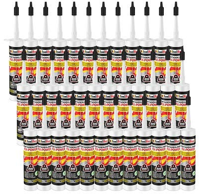 Isolbau Montagekleber Fix-Power - 36 x 480 g Styroporleber, Kraftkleber, Alleskleber, Baukleber für Innen- & Außenbereich - 200 kg / 10 cm - Weiß