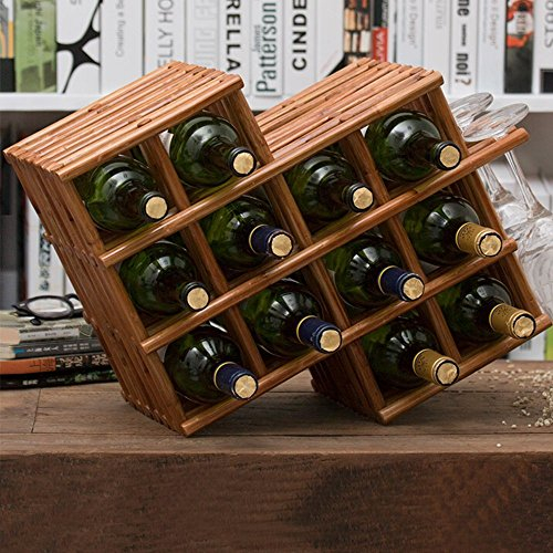 GJSN Casier à bouteilles étanche, texture naturelle, sensation d'humidité, souple, durable, 6 options pour 4 à 12 bouteilles de vin, 54 x 22 x 37,5 cm, 54 x 22 x 37,5 cm.