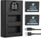 DSTE NP-W126 NP-W126S Ersatzakku (2er Pack) und Smart LED Dual USB-Ladegerät Kompatibel mit Fuji Finepix HS30EXR HS33EXR HS50EXR X-A1 X-E1 X-T10 X-A2 X-H1