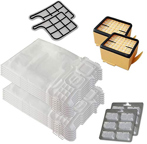 Set 12 Mikrovlies Staubsaugerbeutel + 12 Duft + 2 Hepa Filter + 2 Motorschutzfilter geeignet für Vorwerk Kobold 135, 136, 135 SC, VK 135, VK 136, VK135, VK136, FP135, FP136 - Vlies