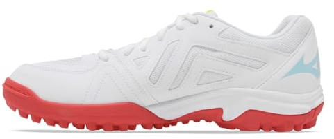 Mizuno Herren Wave Lynx Feldhockey-Schuh, White/Clearwater/Cayenne, 43 EU