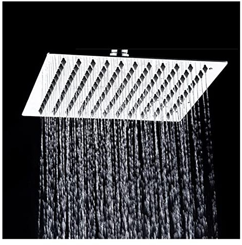 Shower Shelves 8 Inch Bathroom Spray Shower Head, Round Top Sprinkler Head Showers, Stainless Steel Rainfall Shower Bathing Accessories ( Color : Square shower head , Shower Head Size : 4 inch 10cm )