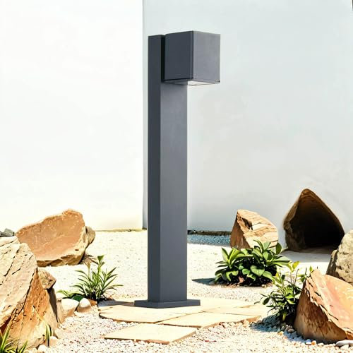 Licht-Erlebnisse Wegeleuchte außen Stehlampe Aluminium 50 cm Modern Anthrazit GU10 IP44 Außenleuchte Garten Weg