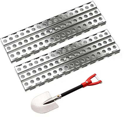 KEEDA Metall Sandleitern und Schaufel, Recovery Board für 1/10 RC Crawler Car TRX4 Defender Axial SCX10 D90 CC01 Redcat MST Scale Zubehör (Rot)