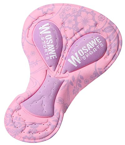 WOSAWE Cuissard Coussin Hommes Femmes VTT Base 4D Gel Pad Respirant Antichoc Vélo sous-Vêtements Pads (BT315 Rose)