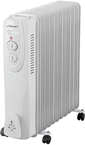 Maestro MR-950, riscaldatore elettrico ad olio, 2500 W, 11 nervature, 3 livelli di riscaldamento, 1000 /1500 /2500 W, termostato a olio